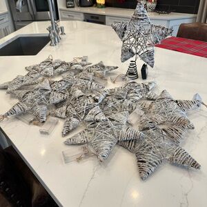 Pottery Barn Rustic Woven Star Ornaments